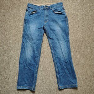 DULUTH TRADING CO Jeans Men 34x30 Blue Relaxed Fit Cotton Blend Stretch Denim